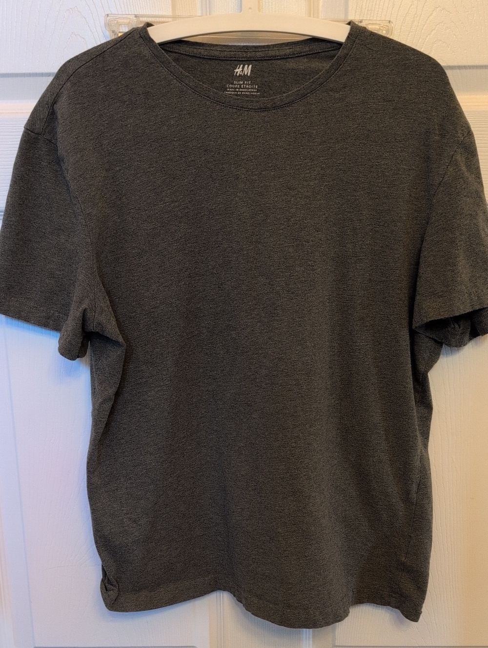H&M Dark Gray Short Sleeve Tee Slim Fit